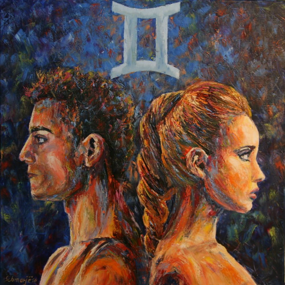 Sternzeichen, Ölgemälde 12-teilig, je 60 x 60 cm