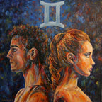 Sternzeichen, Ölgemälde 12-teilig, je 60 x 60 cm