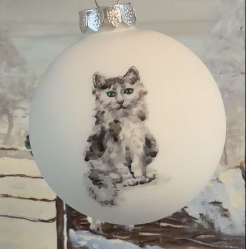 Tannenbaumkugel Katzen 10cm