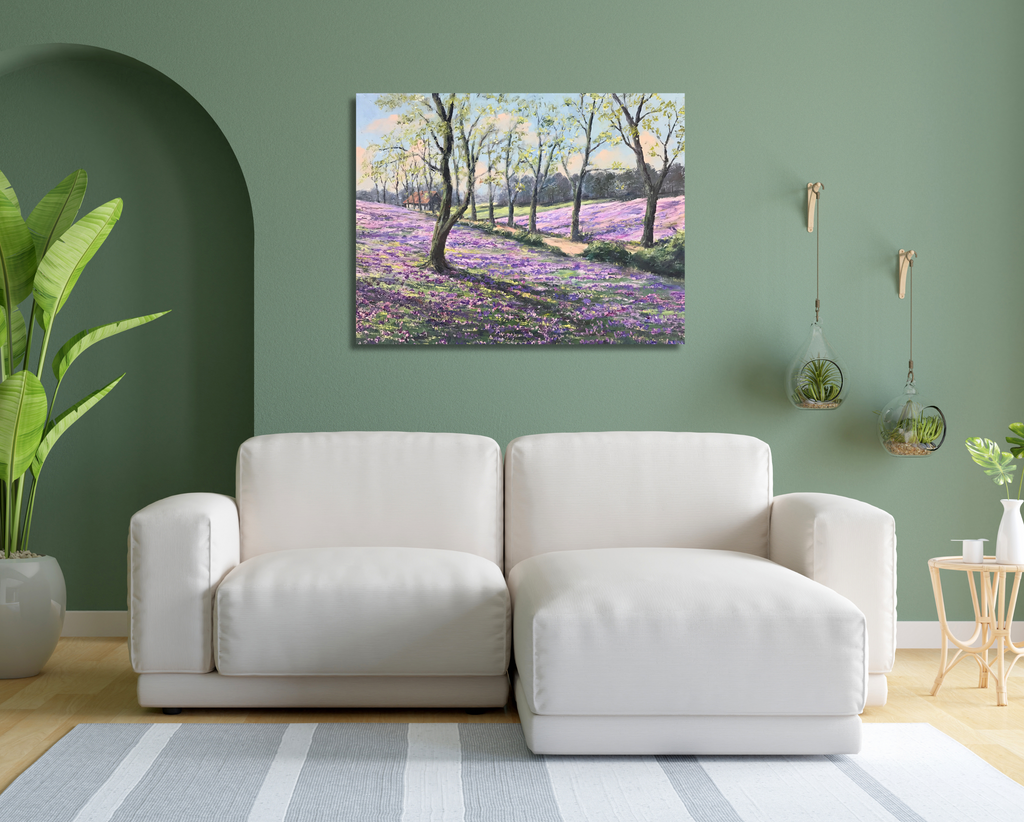 Krokusse, Ölgemälde, gespachtelt, 70 x 90 cm