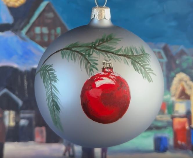 Weihnachtsbaumkugel Silber 10cm