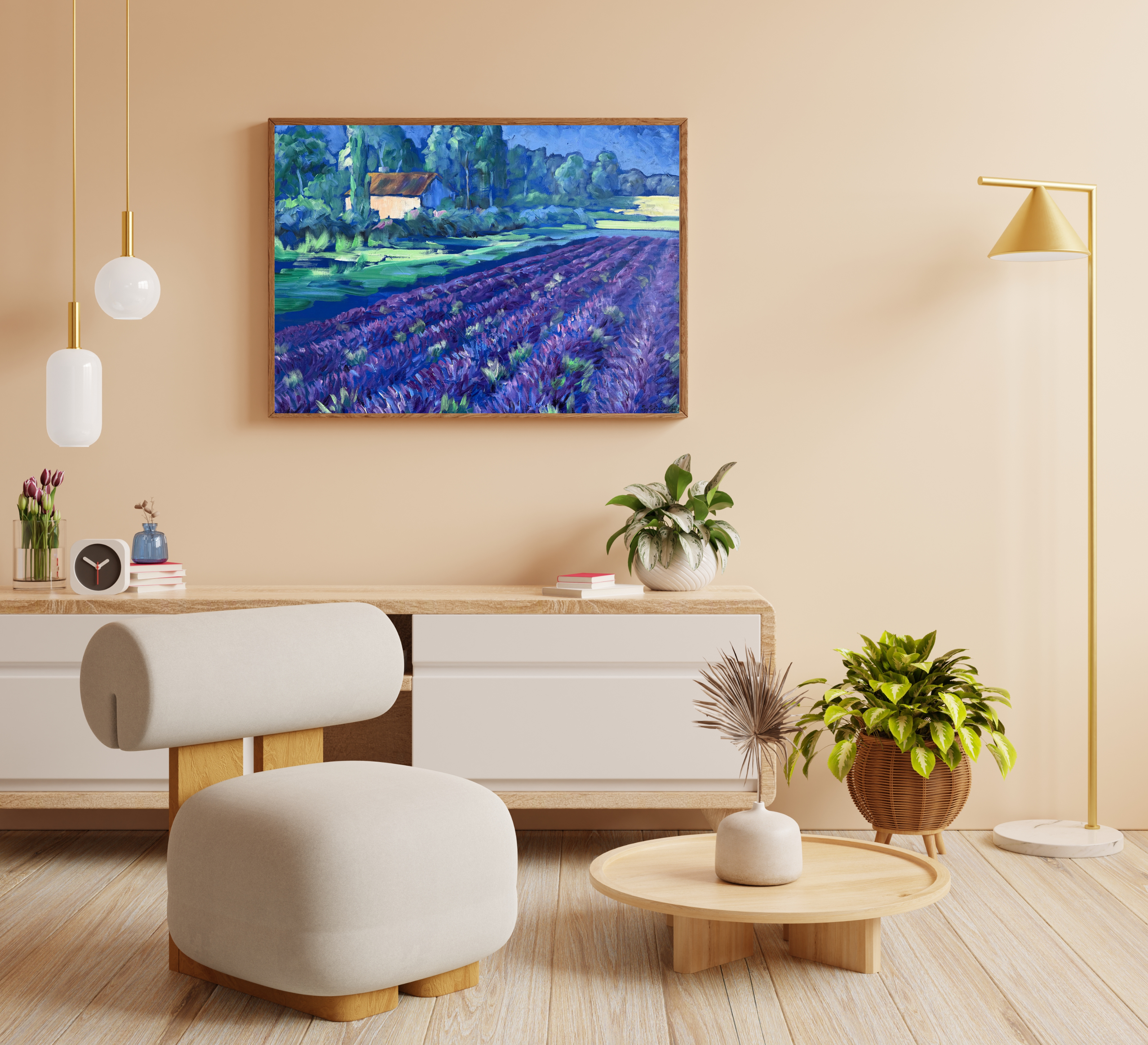 Lavendel, Ölbild auf Leinwand, 60x80cm