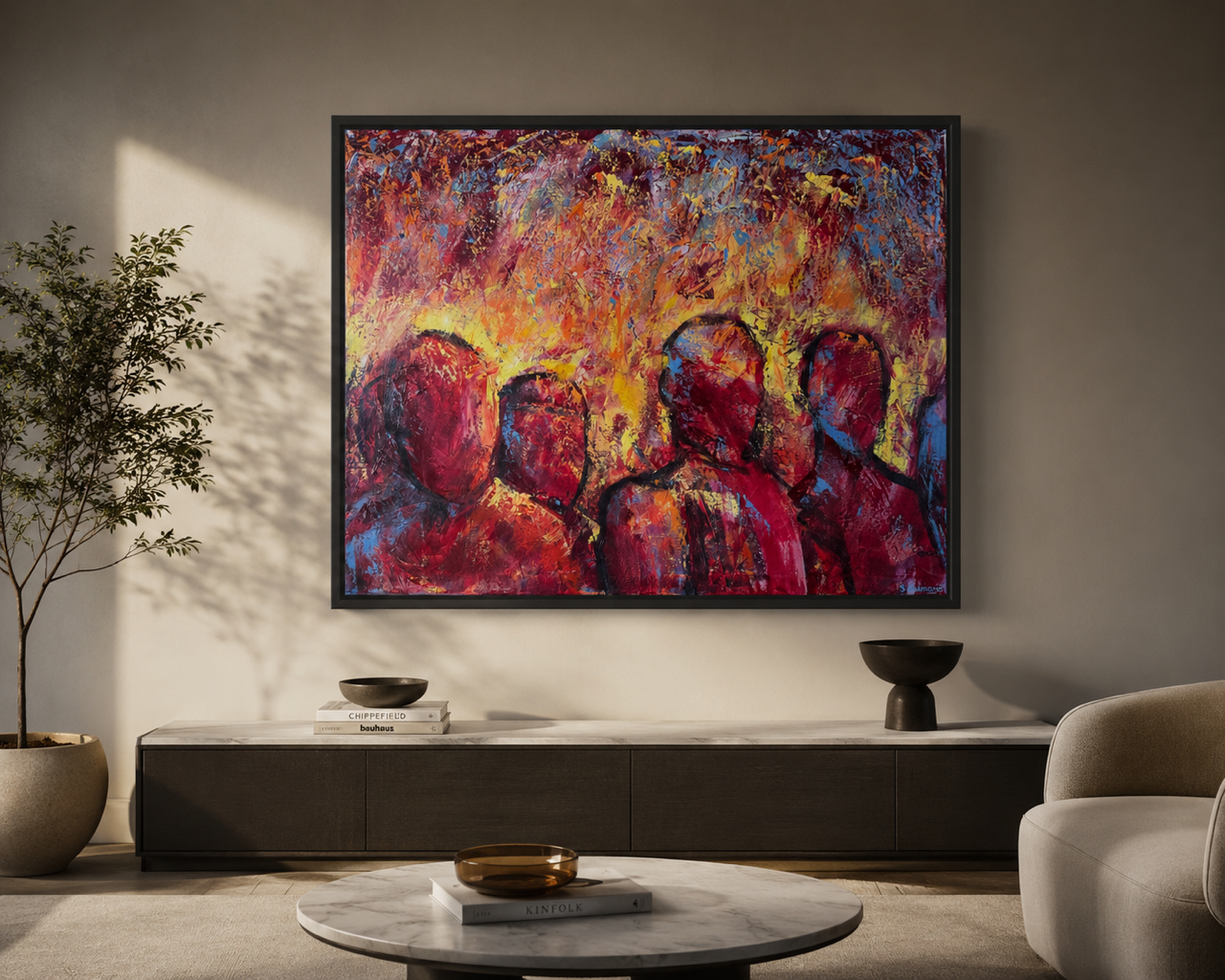 "Menschen", Ölbild auf Leinwand, 80x100cm