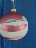 Dekorkugel - Wintervergnügen auf dem Eis, Altrosa 10