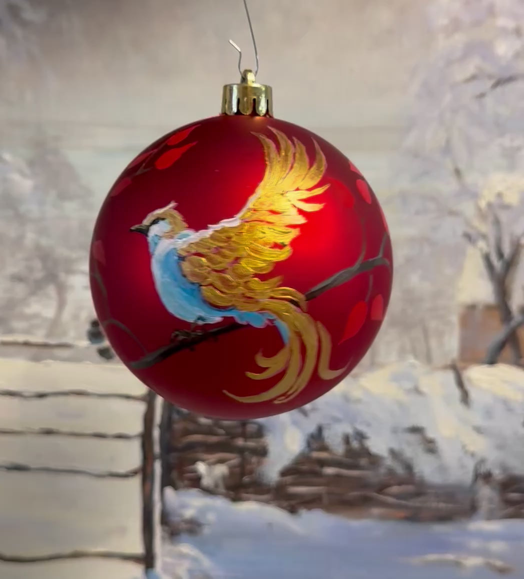 Tannenbaumkugel Paradiesvogel rot 10cm