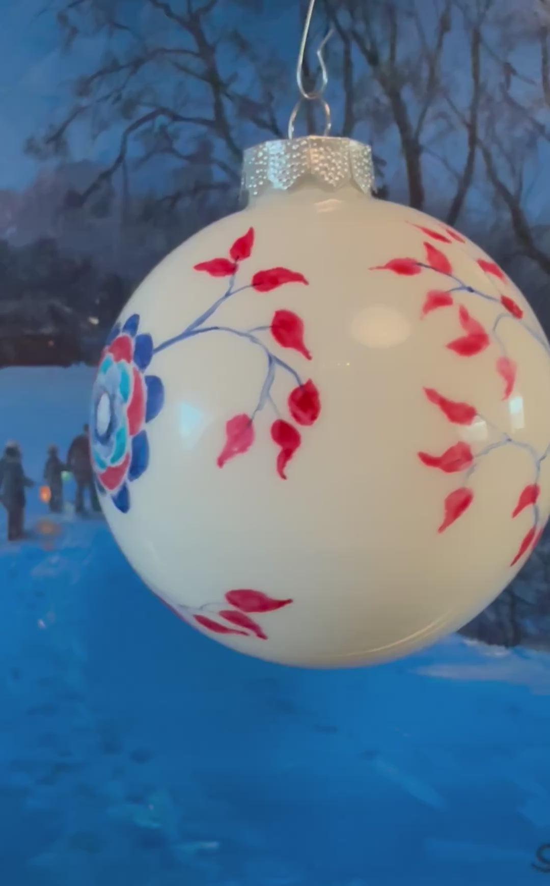 Tannenbaumkugel Paradiesvogel weiß 10cm