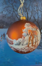 Weihnachtskugel Rehkitz Bronze 10cm