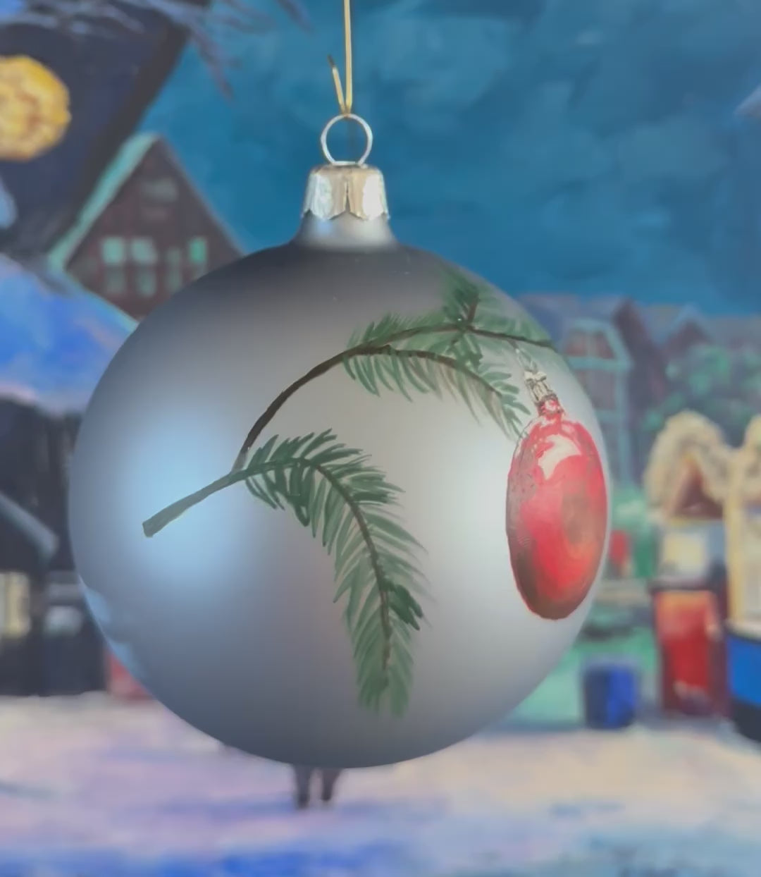 Weihnachtsbaumkugel Silber 10cm