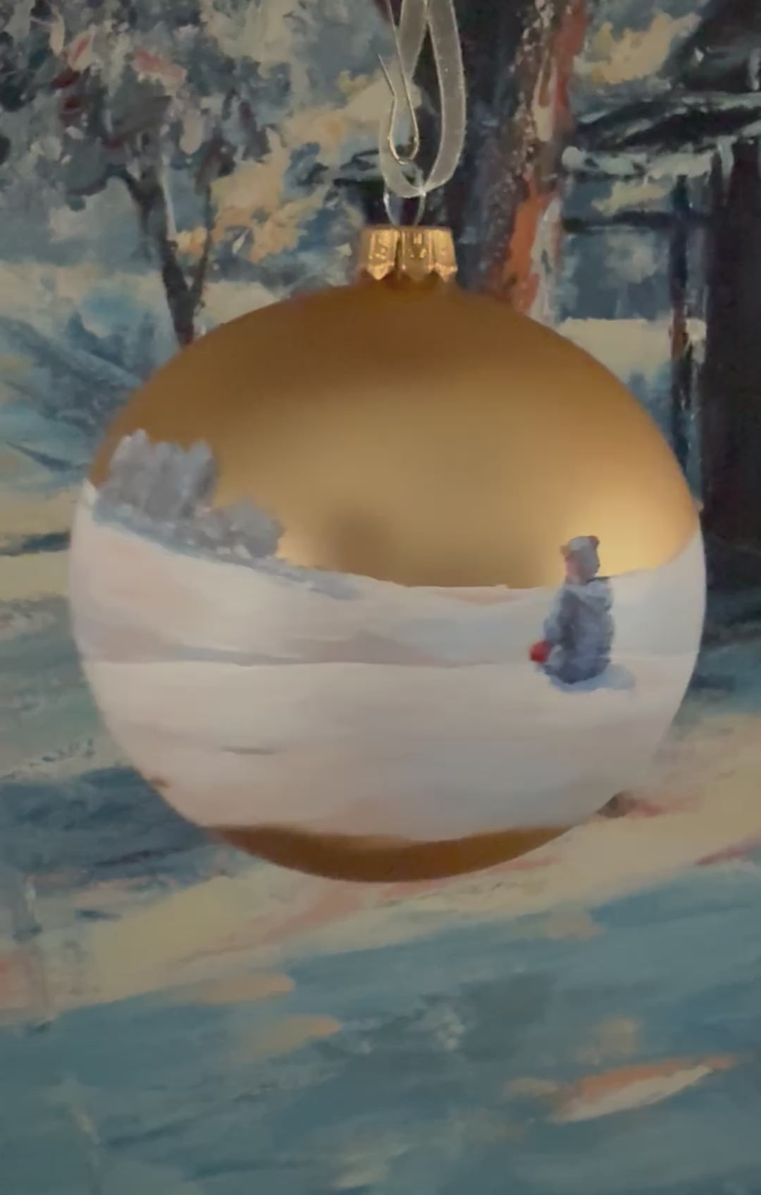 Tannenbaumkugel Junge im Schnee 10cm