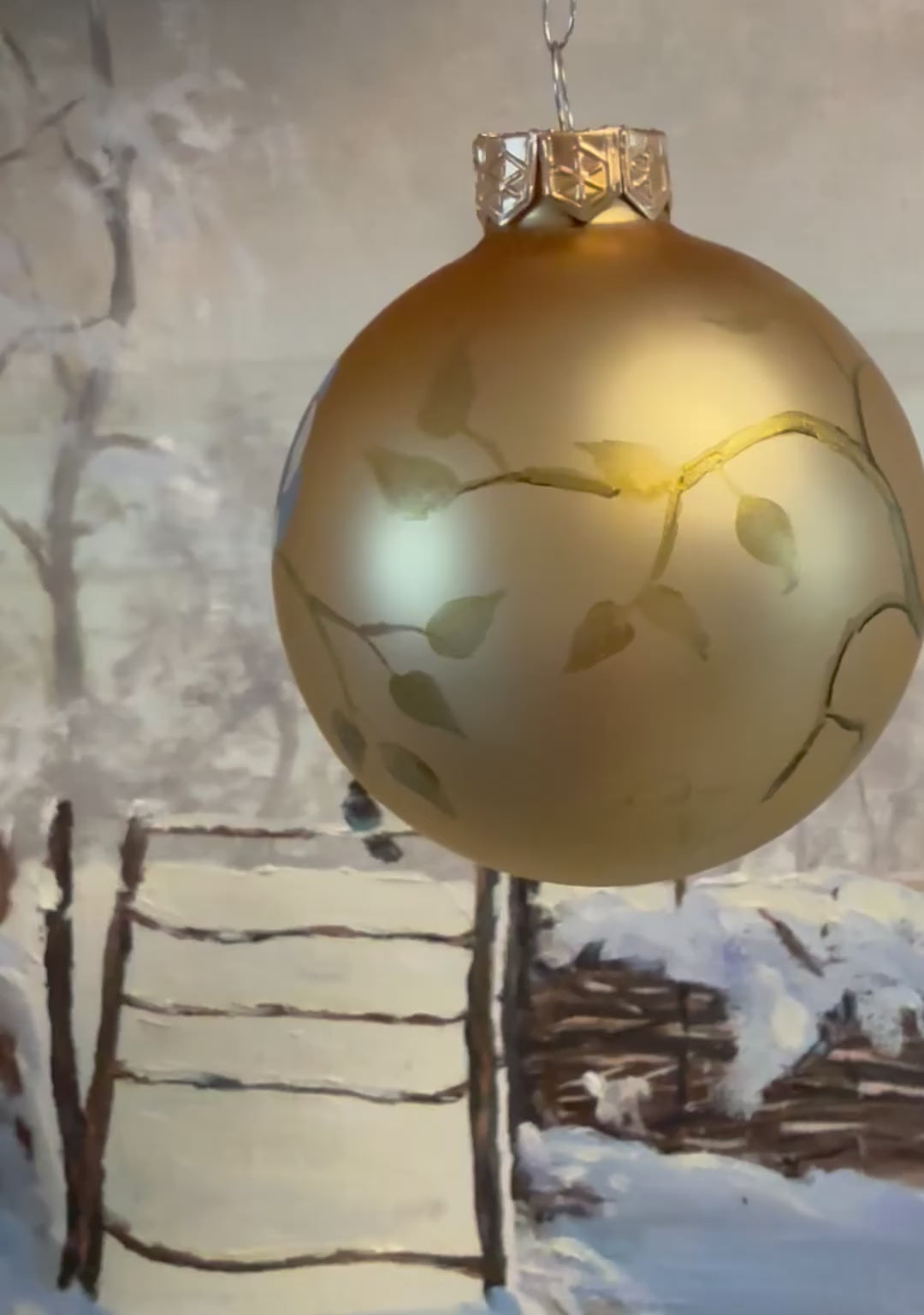 Tannenbaumkugel Paradiesvogel gold 8cm