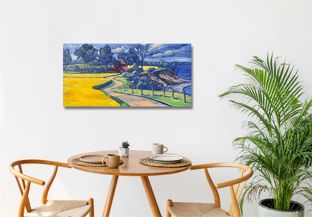 Rapsfeld bei Travemünde, Ölbild auf Leinwand, 40x80cm