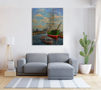 Rickmer Rickmers im Hamburger Hafen, Ölgemälde auf Leinwand, 120x100x3,7cm