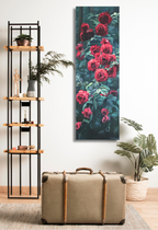 Rote Rosen, Ölgemälde 150 x 50 cm