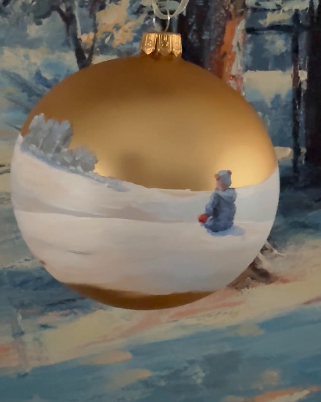 Tannenbaumkugel Junge im Schnee 10cm