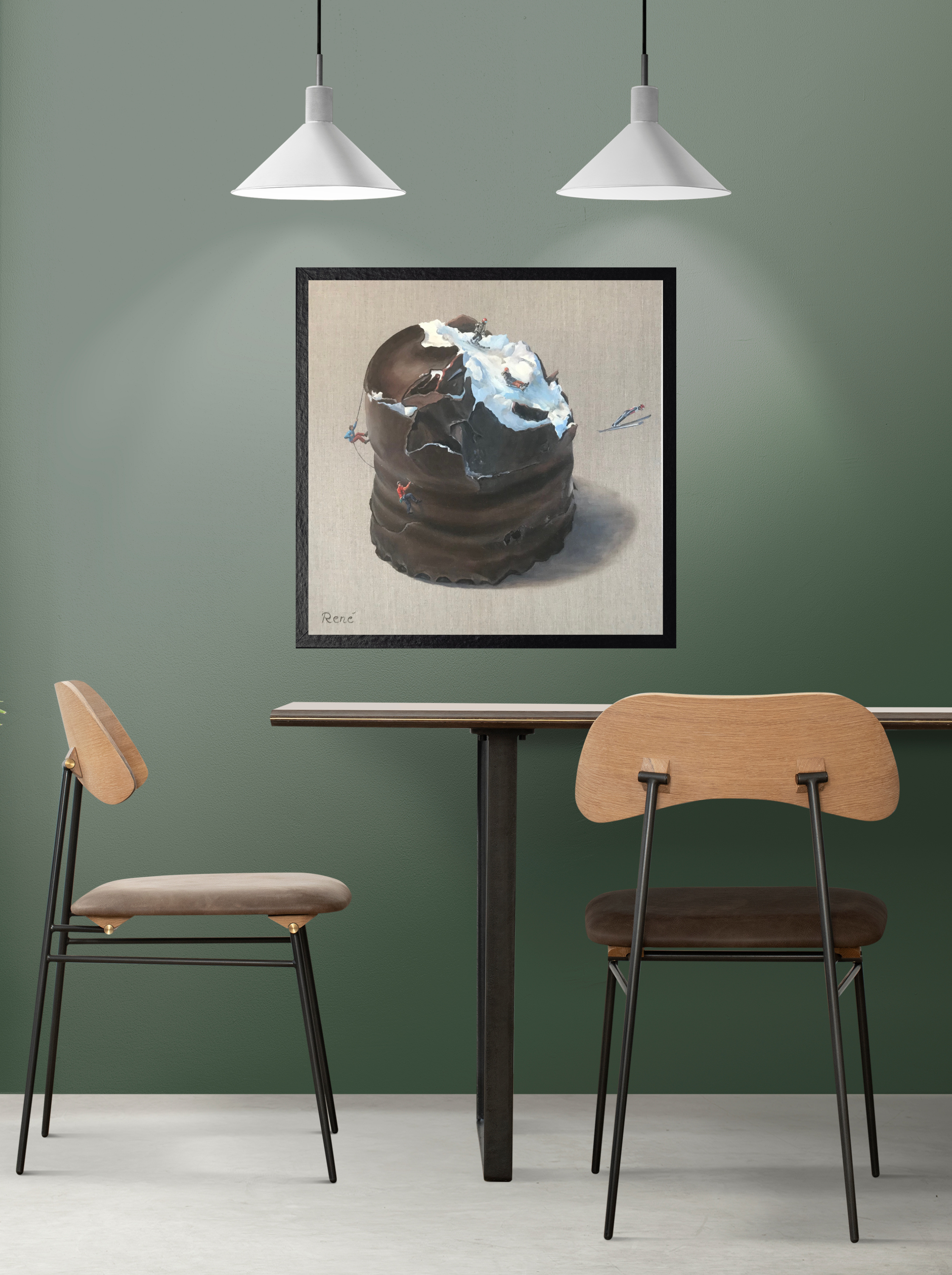 Schaumkuss alpin, Ölbild 60 cm x 60 cm