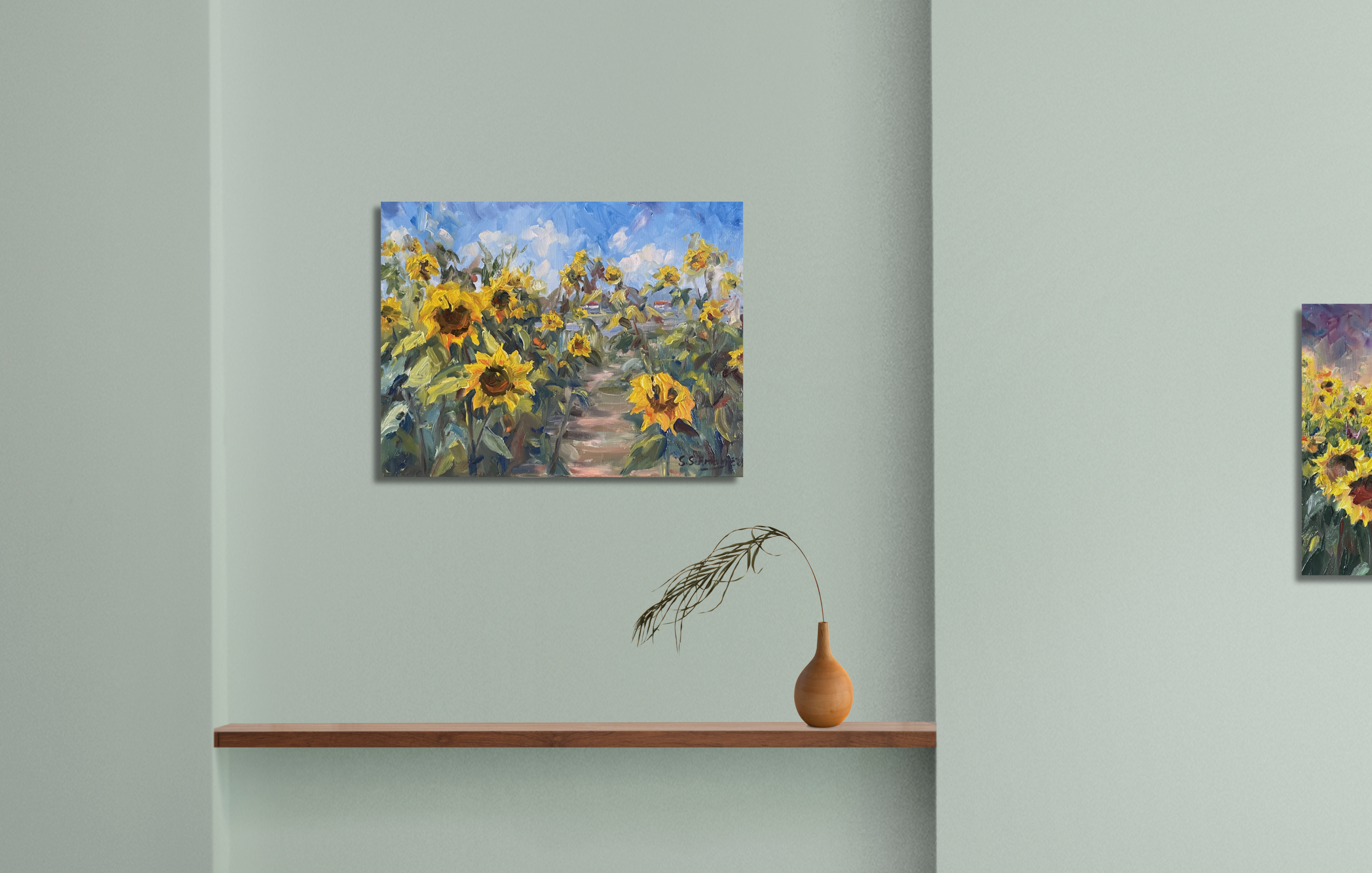 Sonnenblumen 1, Ölgemälde 30 x 40 cm