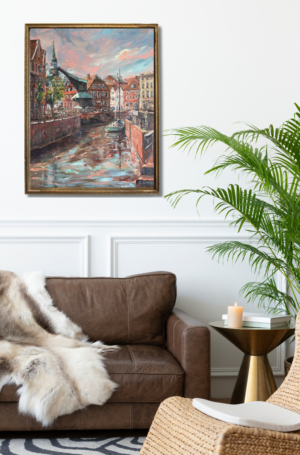 Stade Fischmarkt, Ölgemälde 50 x 40 cm