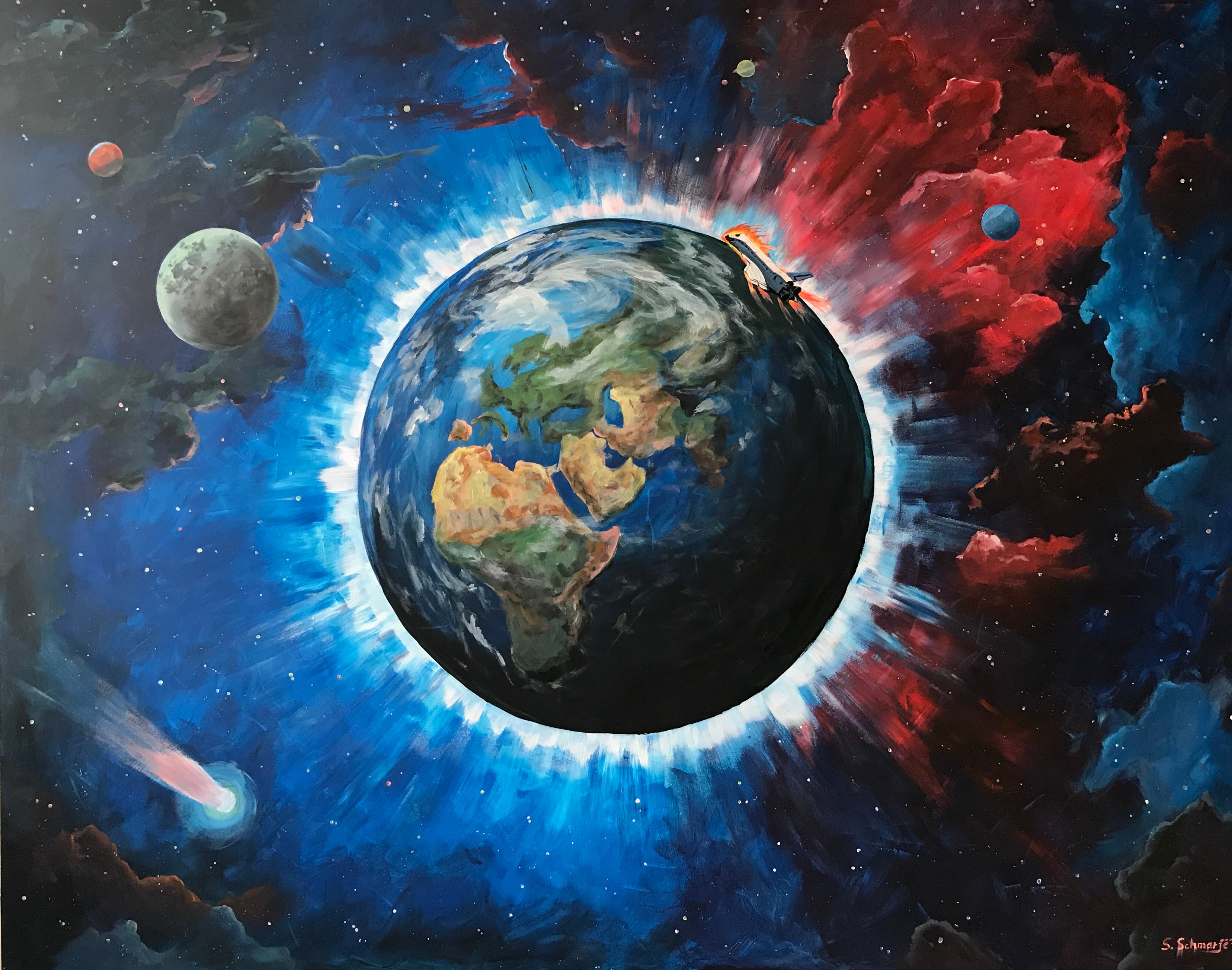 "Sternenbrücke Hamburg", Ölbilder auf Leinwand