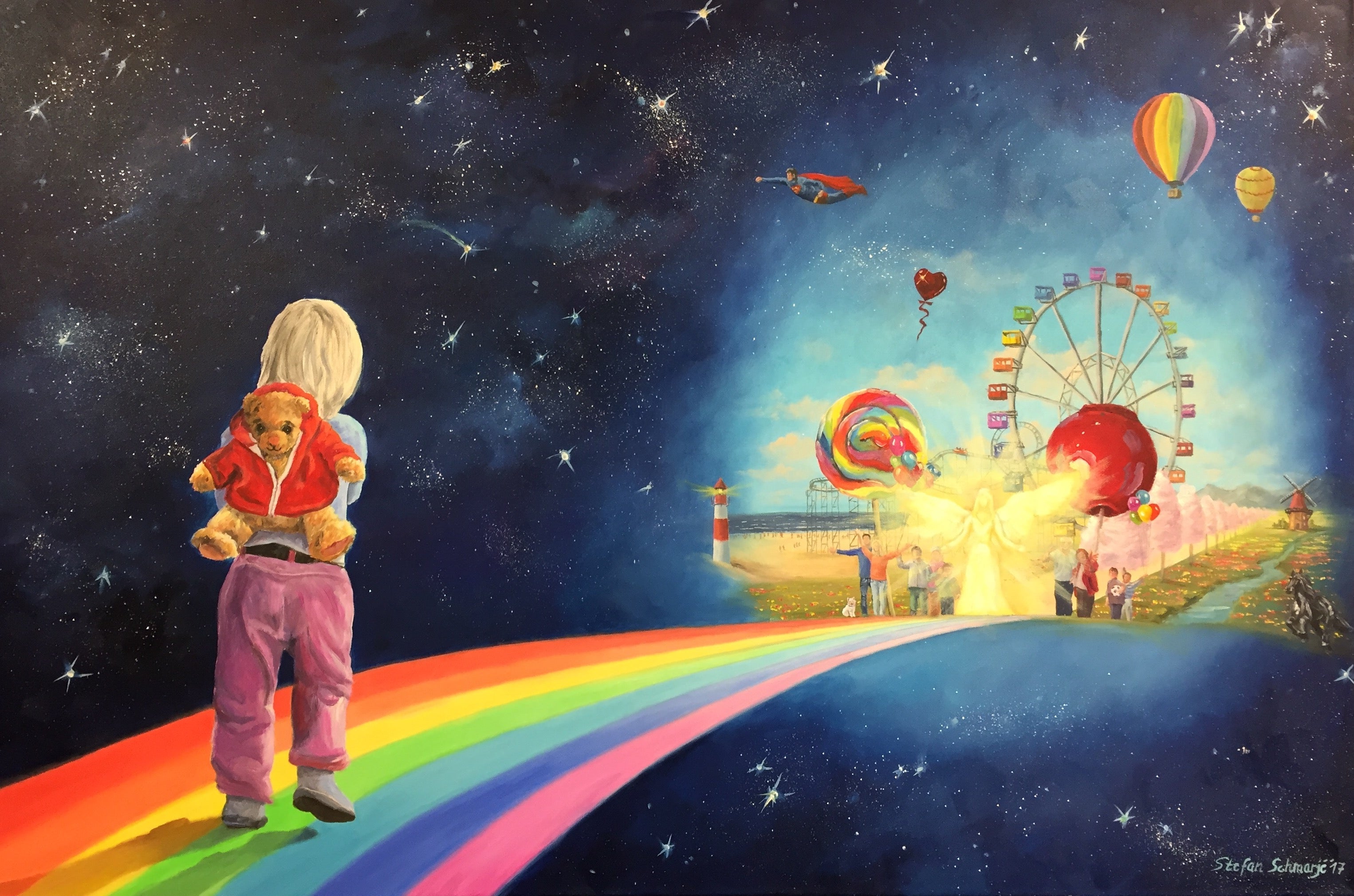 "Sternenbrücke Hamburg", Ölbilder auf Leinwand