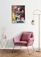 Blumenvasen Expression, Ölbild 70 x 50 cm